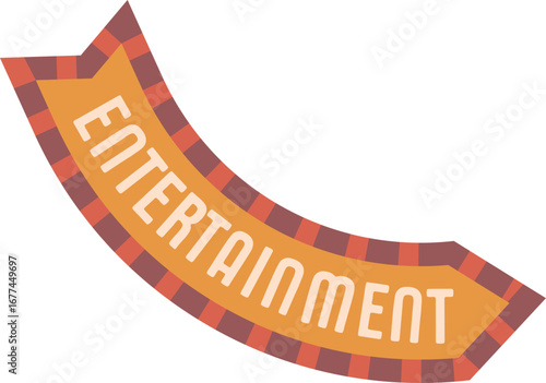 Ponting arrow circus signboard vector illustration