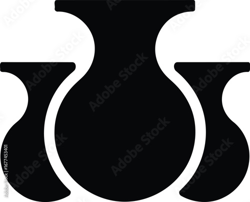 Simple yet Elegant Pottery Collection Three Vases Arranged in a Group Symbolizing Art History and Ceramic Craftsmanship Creative Still Life Featuring Ancient Pottery