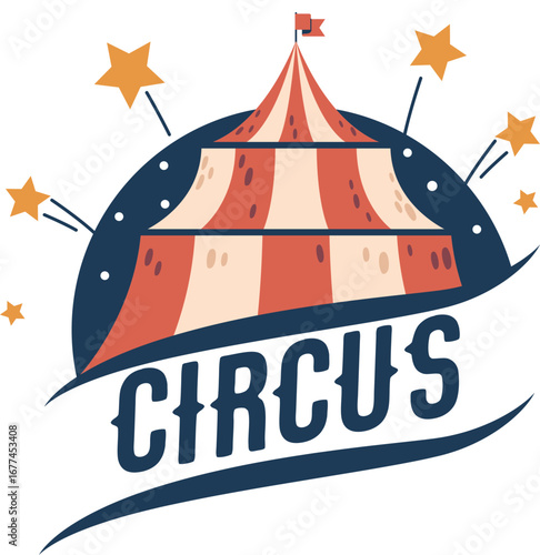 Circus label with marque design