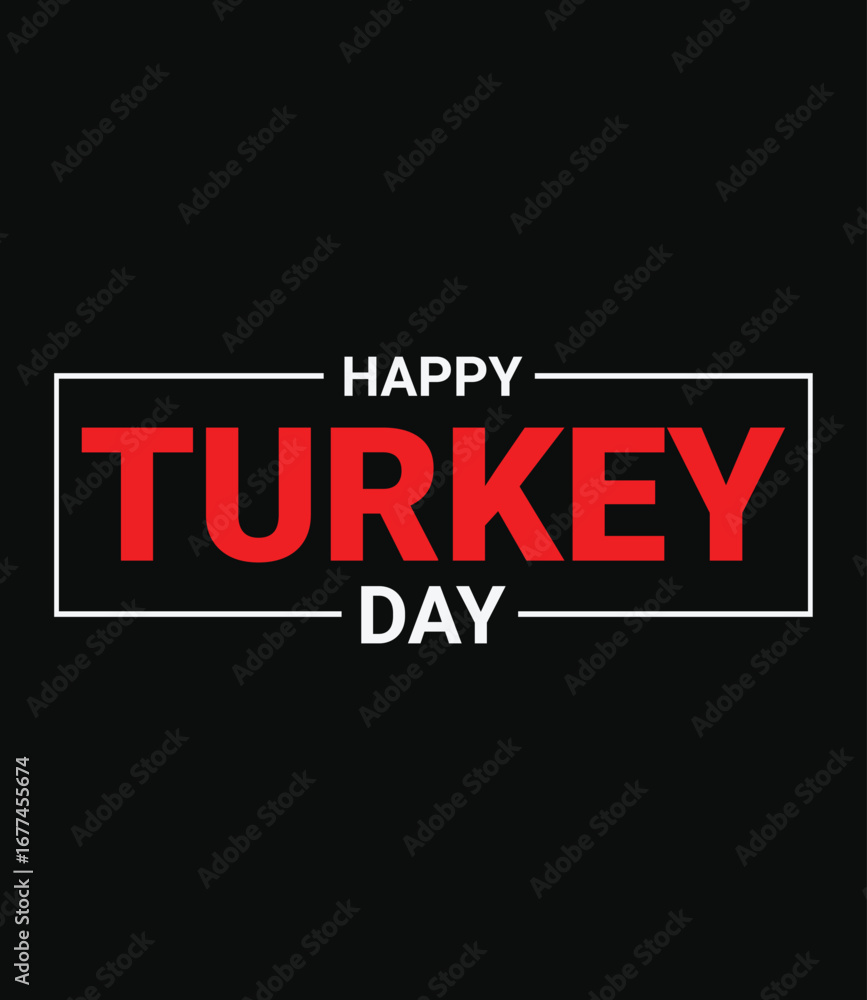 Fototapeta premium Festive, happy turkey day text t shirt design featuring Thanksgiving elements and bold typography