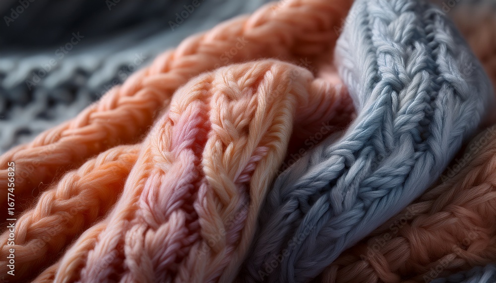up close graph of a soft knitted fabric with visible threads and yarn