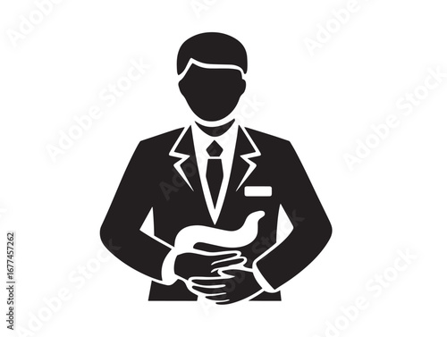 Elegant Gastroenterology Doctor Stomach Icon in Clean Medical Vector Illustration