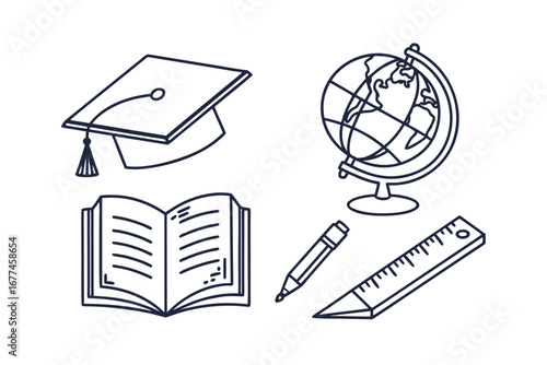 education icons set vector design icon