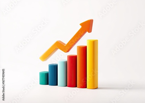 Colorful bar graph with an upward trend Free Download Colorful bar graph with an upward trend - GFXLoad