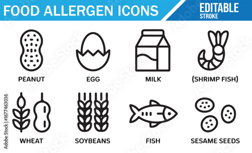 Food Allergy Icons for Clear and Safe Ingredient Labeling