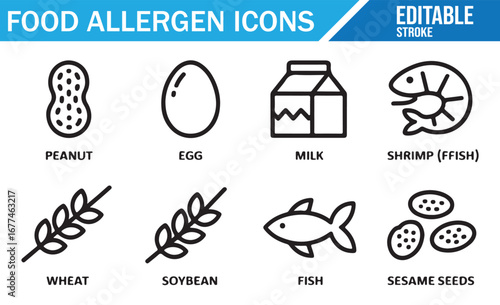 Food Allergen Symbols for Ingredient and Dietary Restrictions