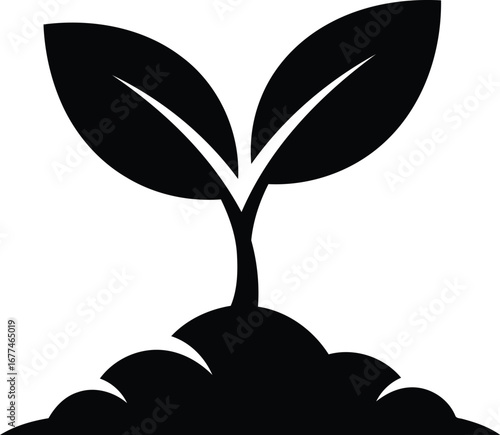 Illustration of a young plant sprouting from soil