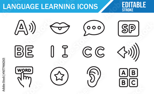 Educational Icons for Language Practice and Communication