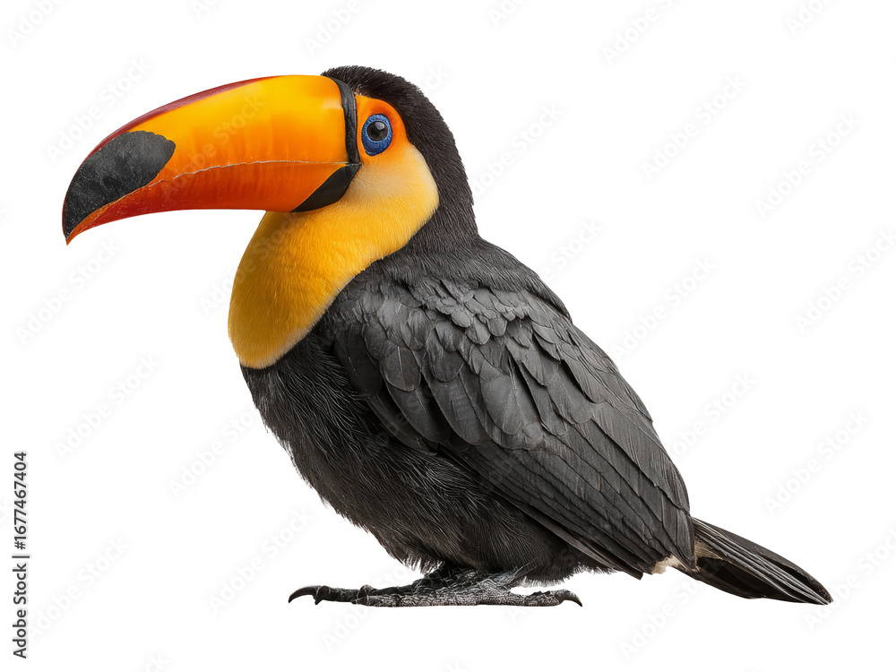 Fototapeta premium Colorful Toucan Bird on Transparent Background Isolated Image
