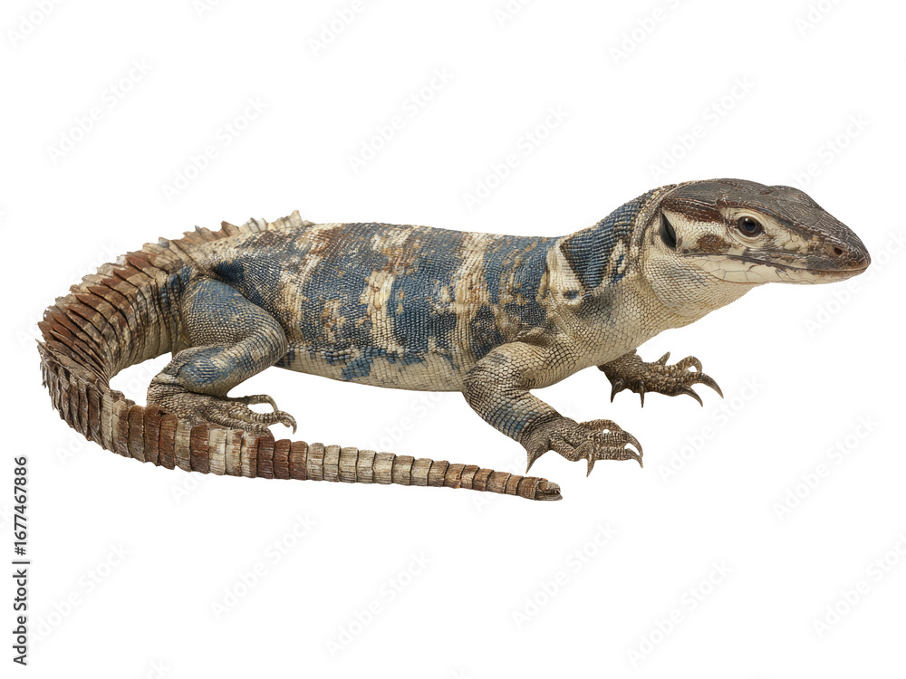 Naklejka premium Detailed Image of Isolated Lizard on Transparent Background
