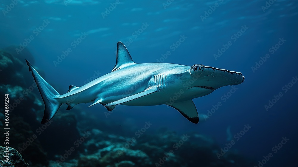 Obraz premium High-resolution documentary-style shot of a hammerhead