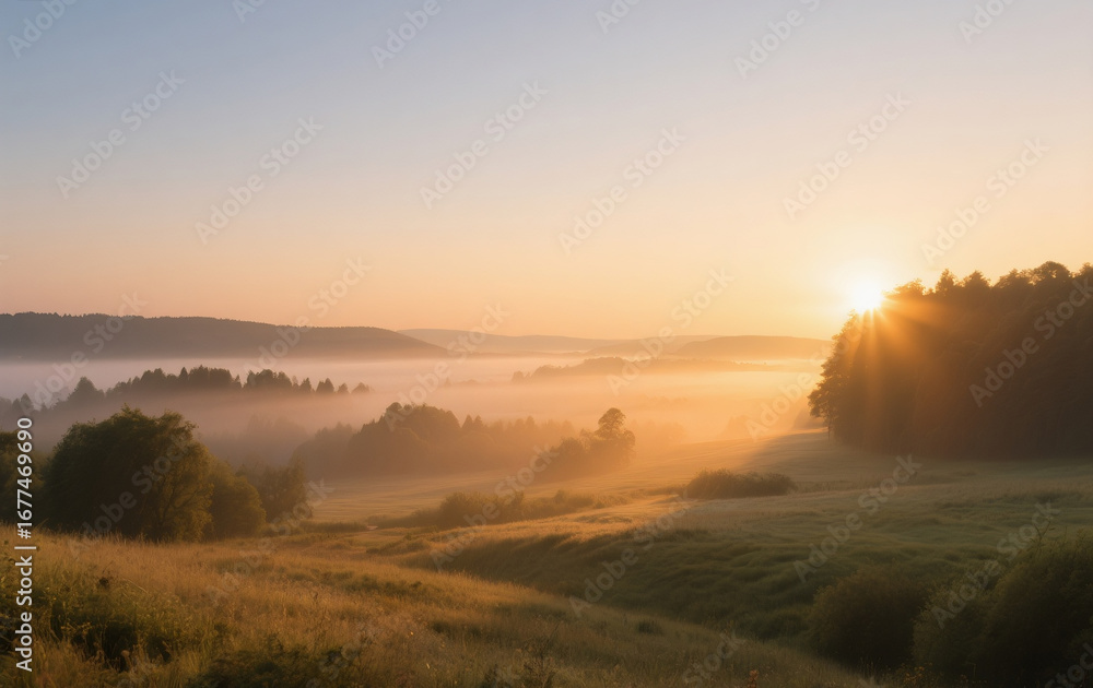Fototapeta premium sunrise over the river