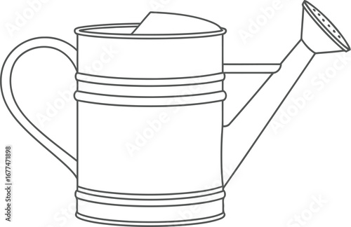 Vector art of watering can, a classic gardening tool for watering plants and flowers