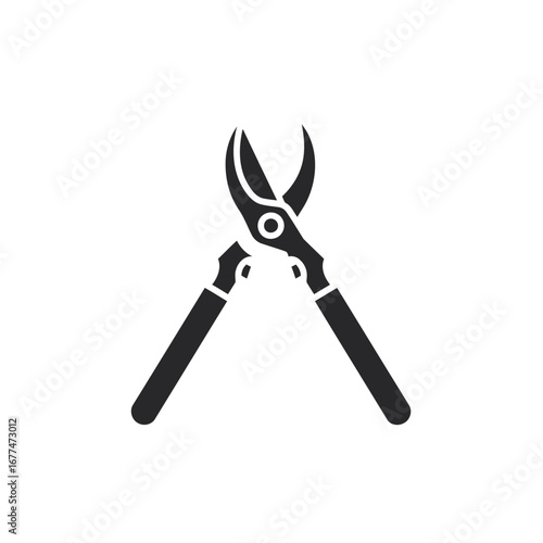 Vector art of pruner, a gardening tool for trimming branches and cutting flowers