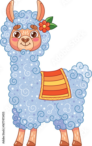 Pretty girlish llama alpaca character