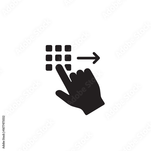 Drag silhouette black and white vector icon