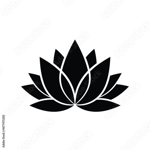Silhouette of a Lotus Flower.
