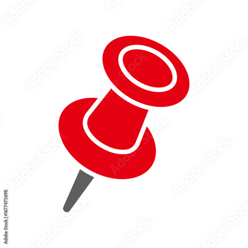 Red pushpin icon, a pin for attaching notes or photos to a wall