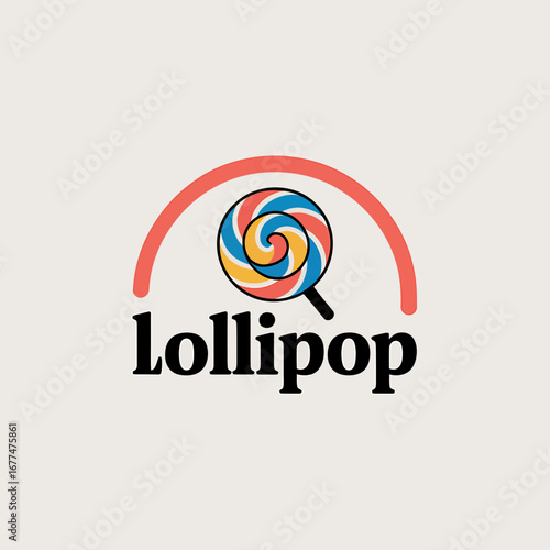 Sweet Swirl Lollipop Design Colorful Candy Icon for Confectionery and Children's Themes