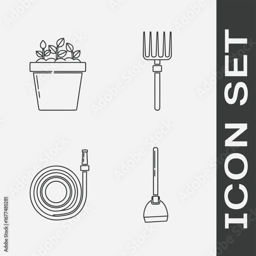 Set of 4 gardening icons vector