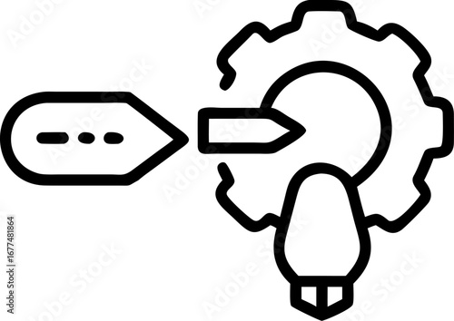 square - composition, simplicity, light bulb, people, computer, modern, black color, editable stroke, creativity, idea, design, symbol, brainstorming, outline, imagination, inspiration, computer graph