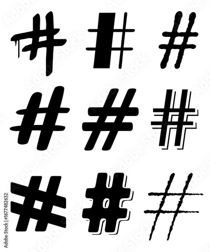 Variety of Hashtag Symbols