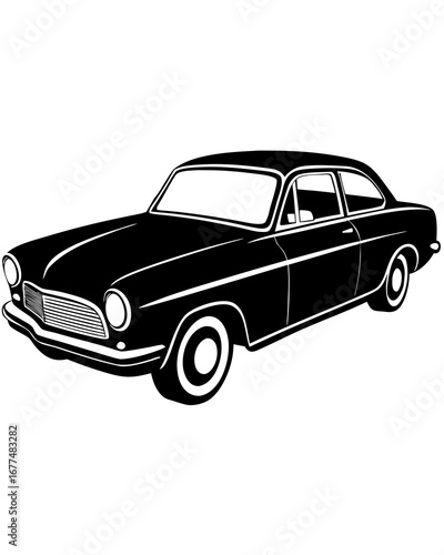 Classic Car Silhouette Art