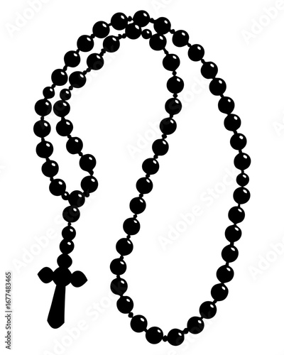 Rosary Prayer Silhouette Art