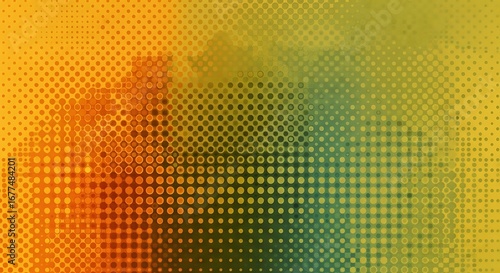 Wallpaper Mural Abstract textured background with warm orange and cool green color gradient and dot pattern Torontodigital.ca