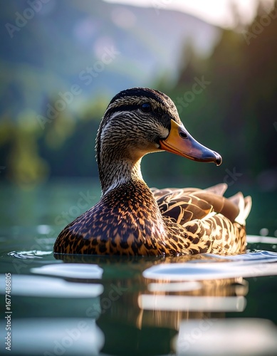 Close-up of a duck on water