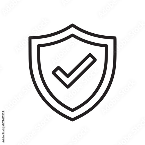 Vector art of shield with check mark, symbolizing protection, security, and approval, emphasizing safety, reliability, and trust in a secure system, ensuring defense and safeguarding