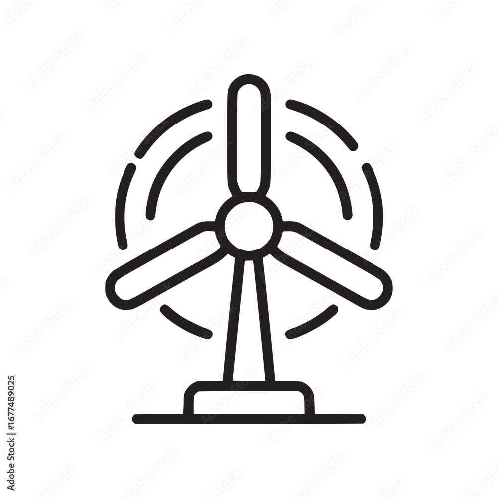 Obraz premium Vector art of wind turbine icon, symbolizing renewable energy and sustainable power generation for a clean and ecofriendly environment, representing a future of innovative technology