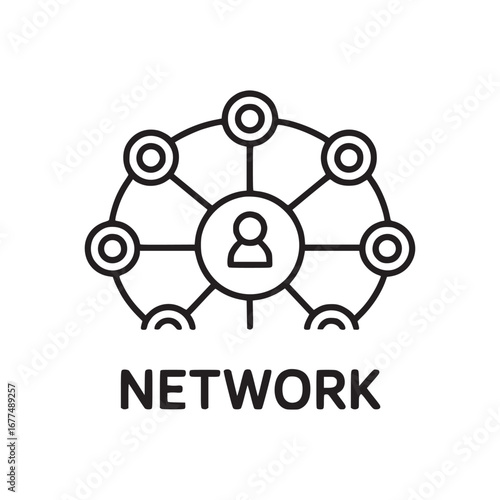 Vector art of network connection with nodes and links, representing social media, internet, and digital communication in a global community for business and technology solutions