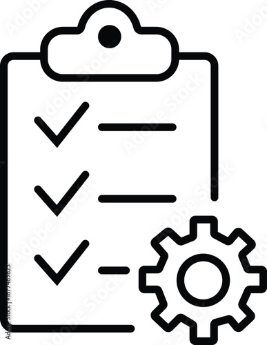 Clipboard with pencil and check mark vector icon illustration for web and business design