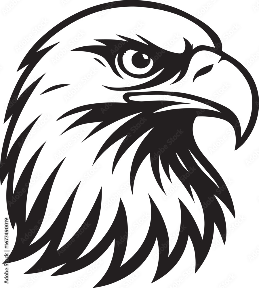 Obraz premium eagle vector in black and white