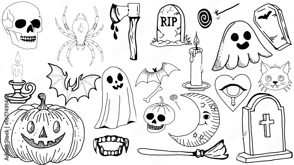 Fototapeta premium halloween set