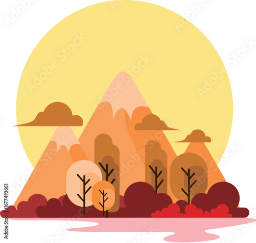 flate art mountain vector