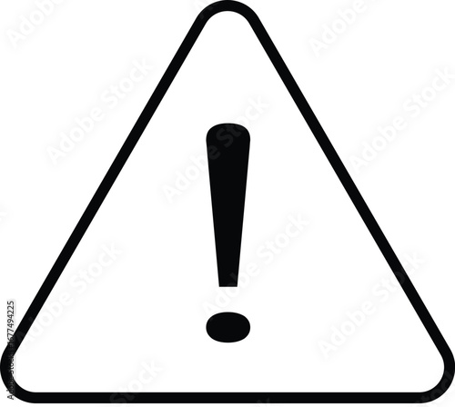 Exclamation mark danger warning sign in red triangular road symbol for caution and safety illustration