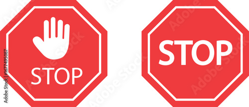 Stop sign isolated on white background vector illustration