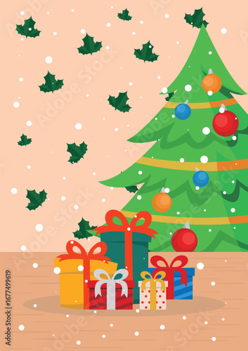 Merry christmas and happy new year instagram and facebook story