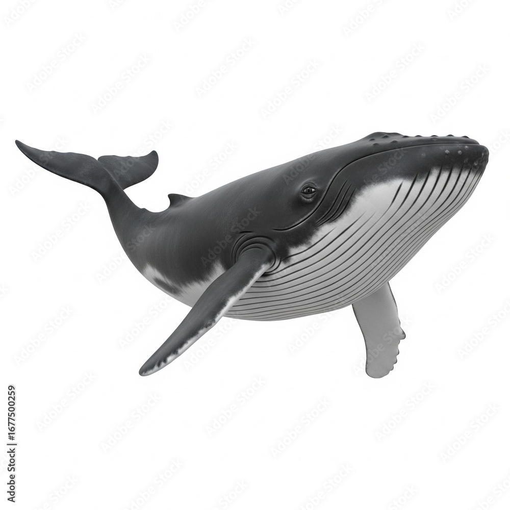 Fototapeta premium Humpback Whale in 3D