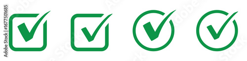 Checkmark icon green color editable on white background