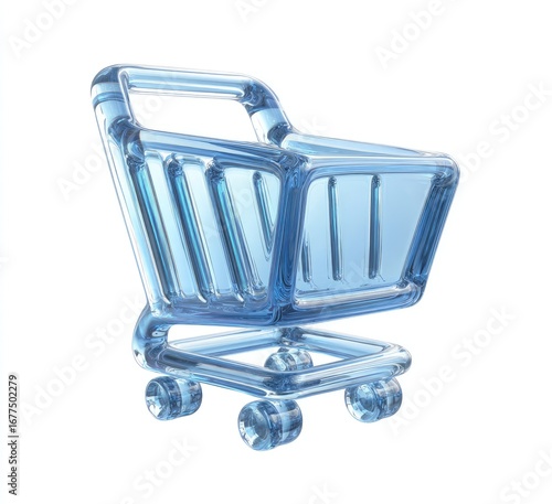 Clear blue shopping cart icon