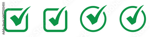 Checkmark icon green color editable on white background