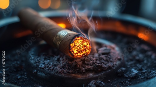 High-resolution detailed image of cigar smoke rising