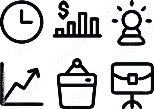 business icon set, business icon design set, finance icon set, digital economy icon