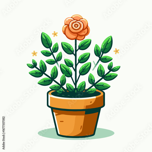 vector illustration of flower pot