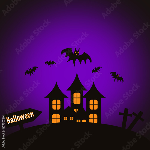 halloween background with house