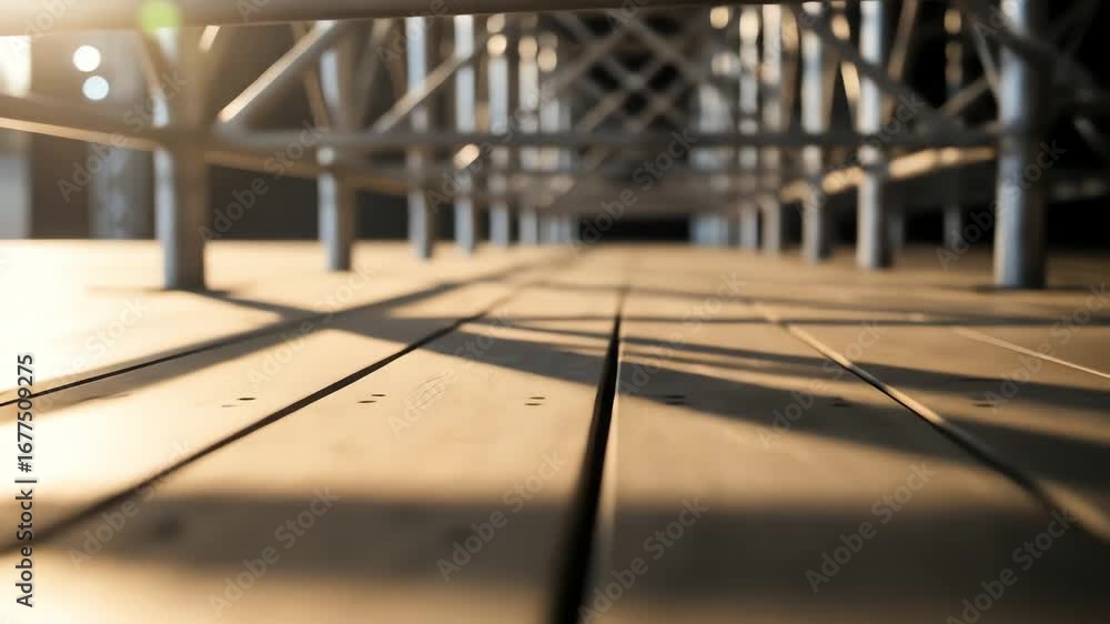 custom made wallpaper toronto digitalGeneral Nature & Environment Close-Up View of Metal Structure Shadows on Wooden Floor in Sunlight