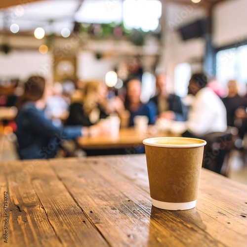 Busy coffee shop, people chatting